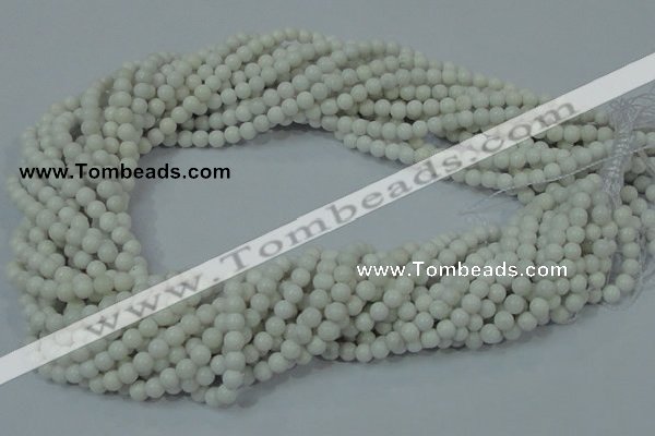 CAG704 15.5 inches 4mm round white agate gemstone beads wholesale