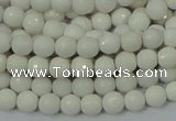 CAG710 15.5 inches 6mm faceted round white agate gemstone beads