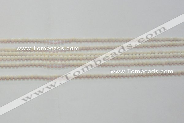 CAG7181 15.5 inches 3mm round white agate gemstone beads