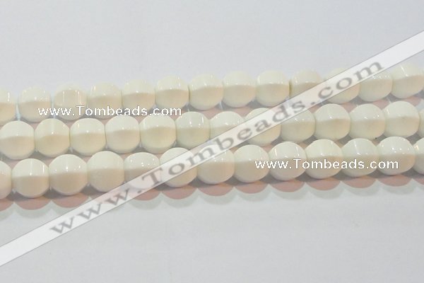 CAG7215 15.5 inches 14*14mm pumpkin white agate gemstone beads