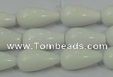 CAG722 15.5 inches 10*20mm teardrop white agate gemstone beads