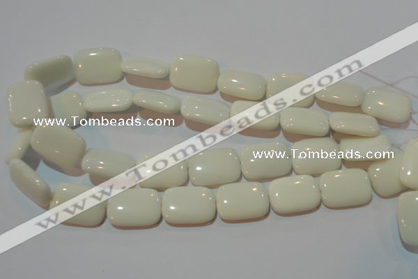 CAG7245 15.5 inches 10*14mm rectangle white agate gemstone beads