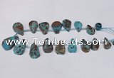 CAG7432 Top drilled 15*20mm - 20*35mm freeform ocean agate beads