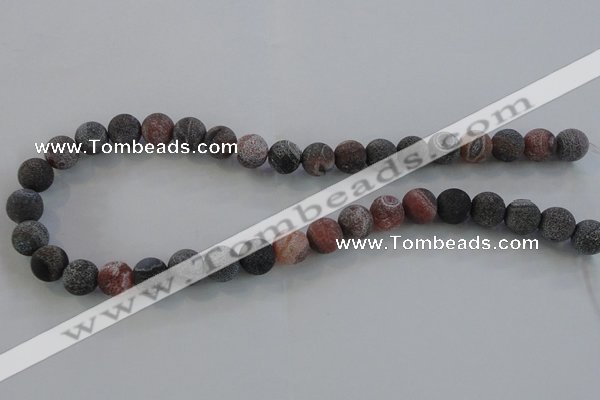 CAG7550 15.5 inches 4mm round frosted agate beads wholesale