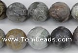 CAG7872 15.5 inches 18mm faceted round silver needle agate beads