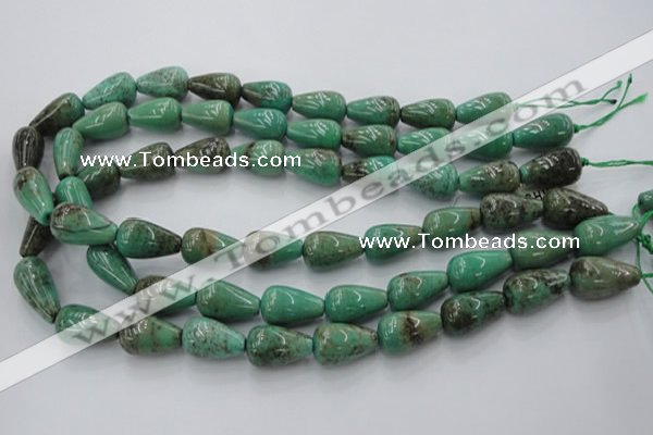 CAG7899 15.5 inches 13*18mm teardrop grass agate beads wholesale