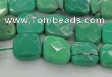 CAG7911 15.5 inches 12*12mm faceted square grass agate beads