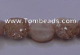 CAG7946 7.5 inches 8*10mm oval plated white druzy agate beads