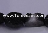 CAG7955 7.5 inches 10*14mm oval plated white druzy agate beads