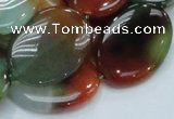 CAG799 15.5 inches 22*30mm oval rainbow agate gemstone beads