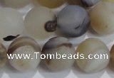 CAG8016 15.5 inches 14mm round matte Montana agate gemstone beads