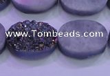 CAG8194 7.5 inches 18*25mm oval rainbow plated druzy agate beads