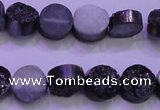 CAG8347 7.5 inches 12mm coin black plated druzy agate beads