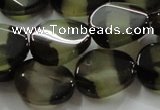 CAG838 15.5 inches 15*20mm twisted oval agate gemstone beads