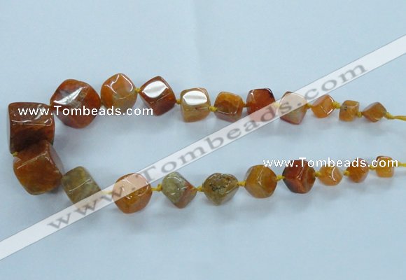 CAG8521 15.5 inches 9*10mm - 23*24mm cube dragon veins agate beads