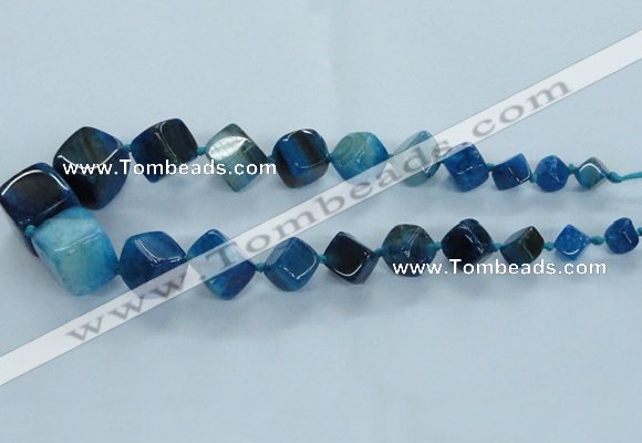 CAG8524 15.5 inches 9*10mm - 23*24mm cube dragon veins agate beads