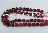 CAG8552 12*14mm - 14*15mm faceted nuggets dragon veins agate beads