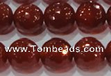 CAG8595 15.5 inches 16mm faceted round red agate gemstone beads