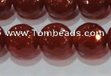 CAG8596 15.5 inches 18mm faceted round red agate gemstone beads