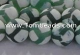 CAG8723 15.5 inches 12mm round matte tibetan agate gemstone beads
