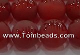 CAG8909 15.5 inches 10mm round matte red agate beads wholesale