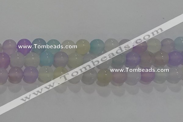 CAG8932 15.5 inches 8mm round matte colorful agate beads wholesale