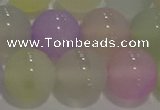 CAG8933 15.5 inches 10mm round matte colorful agate beads wholesale