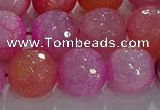 CAG8967 15.5 inches 14mm faceted round fire crackle agate beads