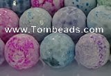 CAG8983 15.5 inches 14mm faceted round fire crackle agate beads