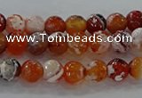 CAG9014 15.5 inches 6mm faceted round fire crackle agate beads
