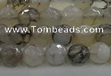 CAG9036 15.5 inches 8mm faceted round dragon veins agate beads