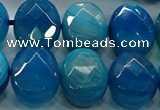 CAG9057 15.5 inches 15*20mm faceted oval line agate beads