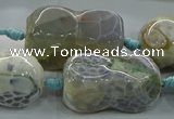 CAG9067 15.5 inches 16*30mm peanut-shaped fire crackle agate beads