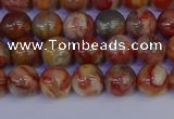 CAG9100 15.5 inches 4mm round red crazy lace agate beads