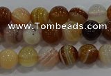 CAG9155 15.5 inches 6mm round line agate beads wholesale
