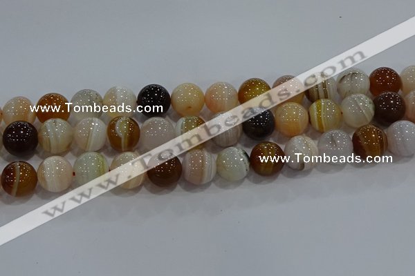 CAG9160 15.5 inches 16mm round line agate beads wholesale