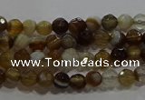 CAG9211 15.5 inches 4mm faceted round line agate gemstone beads