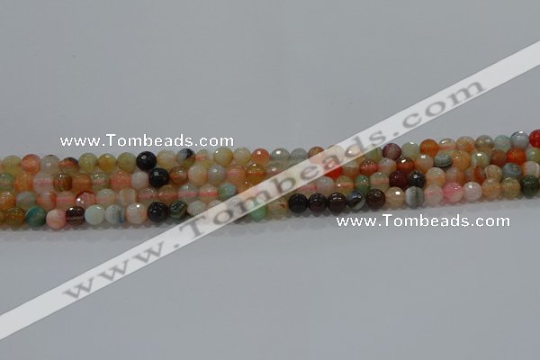 CAG9220 15.5 inches 4mm faceted round line agate beads wholesale