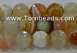 CAG9222 15.5 inches 8mm faceted round line agate beads wholesale