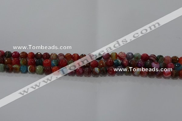 CAG9263 15.5 inches 6mm faceted round line agate beads wholesale