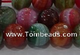 CAG9266 15.5 inches 12mm faceted round line agate beads wholesale
