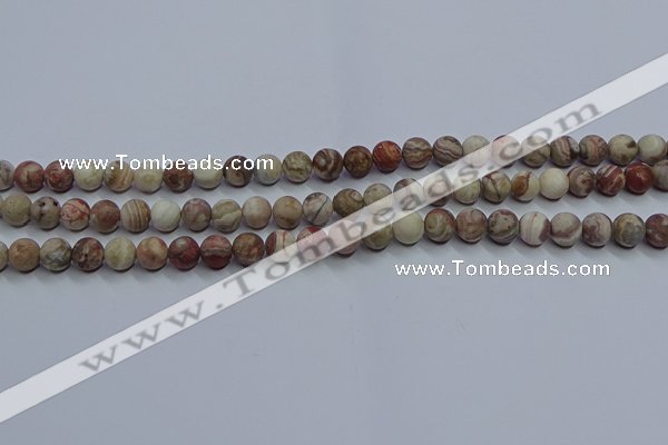 CAG9291 15.5 inches 6mm round matte Mexican crazy lace agate beads