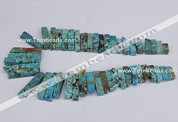 CAG9416 Top drilled 8*18mm - 10*50mm sticks ocean agate beads
