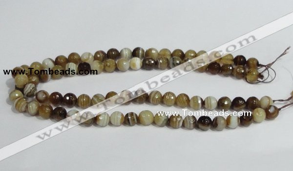 CAG946 16 inches 10mm faceted round madagascar agate gemstone beads