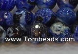 CAG9463 15.5 inches 10mm faceted round fire crackle agate beads
