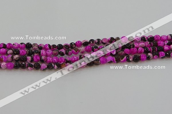 CAG9466 15.5 inches 6mm faceted round fire crackle agate beads