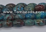 CAG9510 15.5 inches 5*8mm rice blue crazy lace agate beads