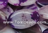 CAG952 15.5 inches 22*30mm oval purple agate gemstone beads
