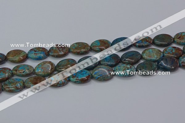 CAG9523 15.5 inches 15*20mm oval blue crazy lace agate beads