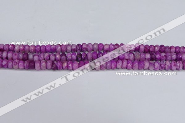 CAG9572 15.5 inches 4*6mm faceted rondelle crazy lace agate beads